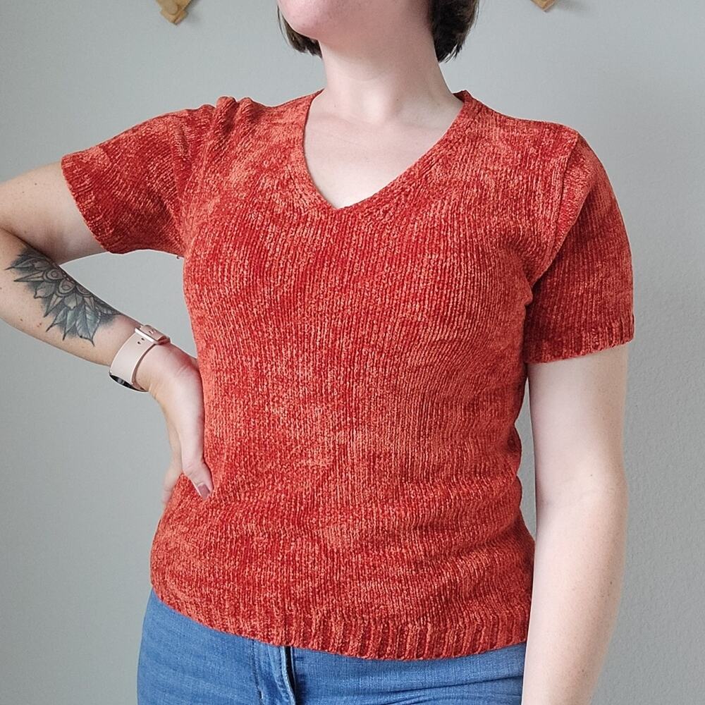 Vintage Carolyn Taylor Short Sleeve Sweater Top Size Small